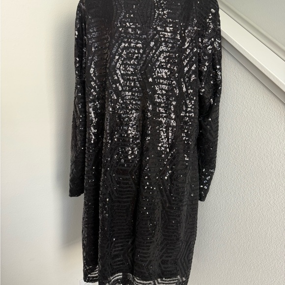 City Chic Women’s Plus Size Black Geometric Sequin Long Sleeve Dress XL 22. - Picture 5 of 7
